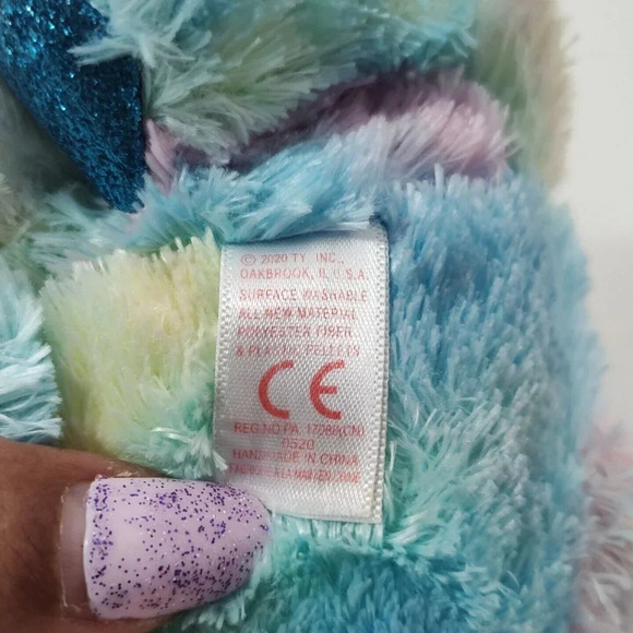 TySilk Beanie Boo Hope Praying Bear Colorful Plush Stuffed Animal Metallic FLAW - Picture 7 of 9